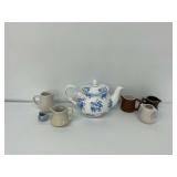 Whittard Fine Rose China Teapot with Various Creamers