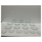 Set of 14 Clear Fostoria Century Pattern Glass Plates with Decorative Edge