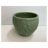 Vintage Matte Green Pottery Planter