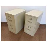 Pair of Hon Two-Drawer Filing Cabinets