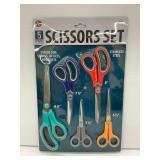 New 5-Piece Stainless Steel Scissors Set