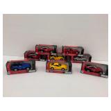 Eight NewRay 1/32 Scale Diecast Model Cars in Original Boxes