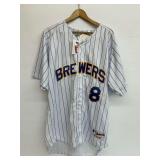 Ryan Braun Milwaukee Brewers Majestic Authentic Collection Baseball Jersey Size 54