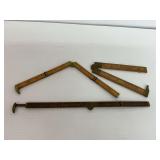 Vintage Lufkin Caliper Rules No. 32 & 372 and One Unmarked Rule
