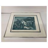 Framed "Downtown II" Artist Proof Lithograph by Letterio Calapai, 
