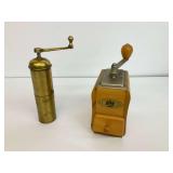 Two Vintage Coffee/Spice Grinders