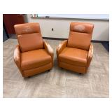 Orange Reclining Chairs ... See Photos ... 37 x 30 x 29 Inches