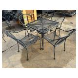 Metal Patio Table Set ... Table Measures 30 x 28 x 28 Inches ... Chairs Measure 32 Inches Tall