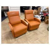 Orange Reclining Chairs ... See Photos ... 37 x 30 x 29 Inches