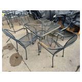 Metal Patio Table Set ... Table Measures 30 x 28 x 28 Inches ... Chairs Measure 32 Inches Tall