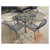 Metal Patio Table Set ... Table Measures 30 x 28 x 28 Inches ... Chairs Measure 32 Inches Tall