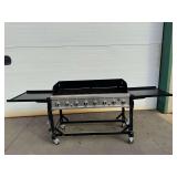 Commercial 8 Burner Flat Top Grill ... 43 x 109 x 24 Inches ... 75 Inches long when Closed