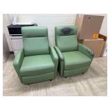 Green Reclining Chairs ... See Photos ... 37 x 30 x 29 Inches