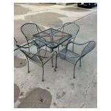 Metal Patio Table Set ... Table Measures 30 x 28 x 28 Inches ... Chairs Measure 32 Inches Tall