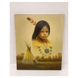 Original Steven Lee Painting - Native American Portrait