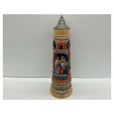 Vintage German Beer Stein with Castle and Figurines