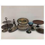 Silverplated Serving Ware Assortment: Trays, Bells, and Other Items