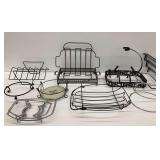 Assorted Metal Serving Piece Stands and Trays