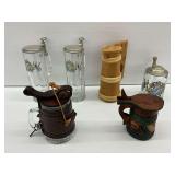 Six Decorative Beer Steins