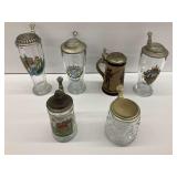 Six German and Italian Beer Steins