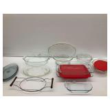 Pyrex Glass Bakeware Dishes with Lids and Server