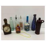 Various Bottles - Glass, Ceramic, Painted