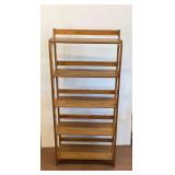Five-Tier Folding Wooden Bookshelf