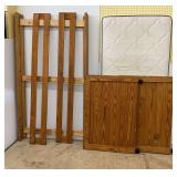 Wooden Twin Size Bed Frame with Mattress