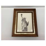 Framed Statue of Liberty Art Print Signed by Cecil L. Ferguson