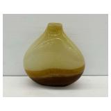 Brown and Tan Art Glass Vase