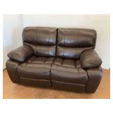 Zoey Home Furnishings Brown Leather Reclining Loveseat