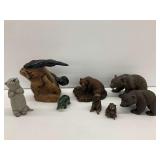 Collection of Bear and Otter Figurines