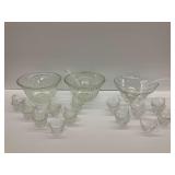 Clear Glass Punch Bowl Sets with Cups and Ladles