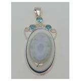Sterling Silver and Stone Pendant