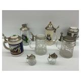 Collection of Eight Decorative Beer Steins