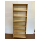 Wooden Bookcase with Six Adjustable Shelves