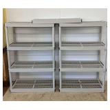 Two Keter Plastic Four-Shelf Units