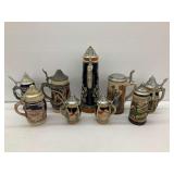 German Beer Stein Collection with Pewter Lids - Assorted Styles