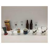 Variety of Beer Glasses, Mugs and Bottles