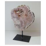 Pink Amethyst Slice on Display Stand...12 in. tall