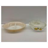 Anchor Hocking Fire-King Casserole Dish with Lid and Divided Dish