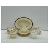 Fire-King Glassware Set with Gold Trim
