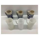 Ceramic and Milk Glass Mugs