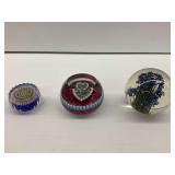 Three Art Glass Paperweights