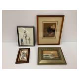 Four Framed Art Pieces