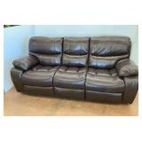 Zoey Home Furnishings Brown Leather Power Reclining Sofa with USB Ports, works
