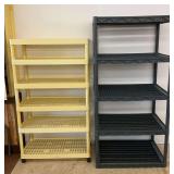 Two Plastic Multi-Tier Storage Shelves