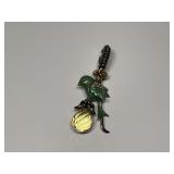 Artisan Crafted Bird and Crystal Pendant