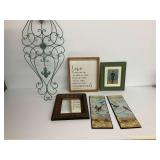 Wall Decor Assortment - Metal Scroll, Framed Art Prints and Mirror
