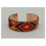 Copper Beaded Cuff Bracelet